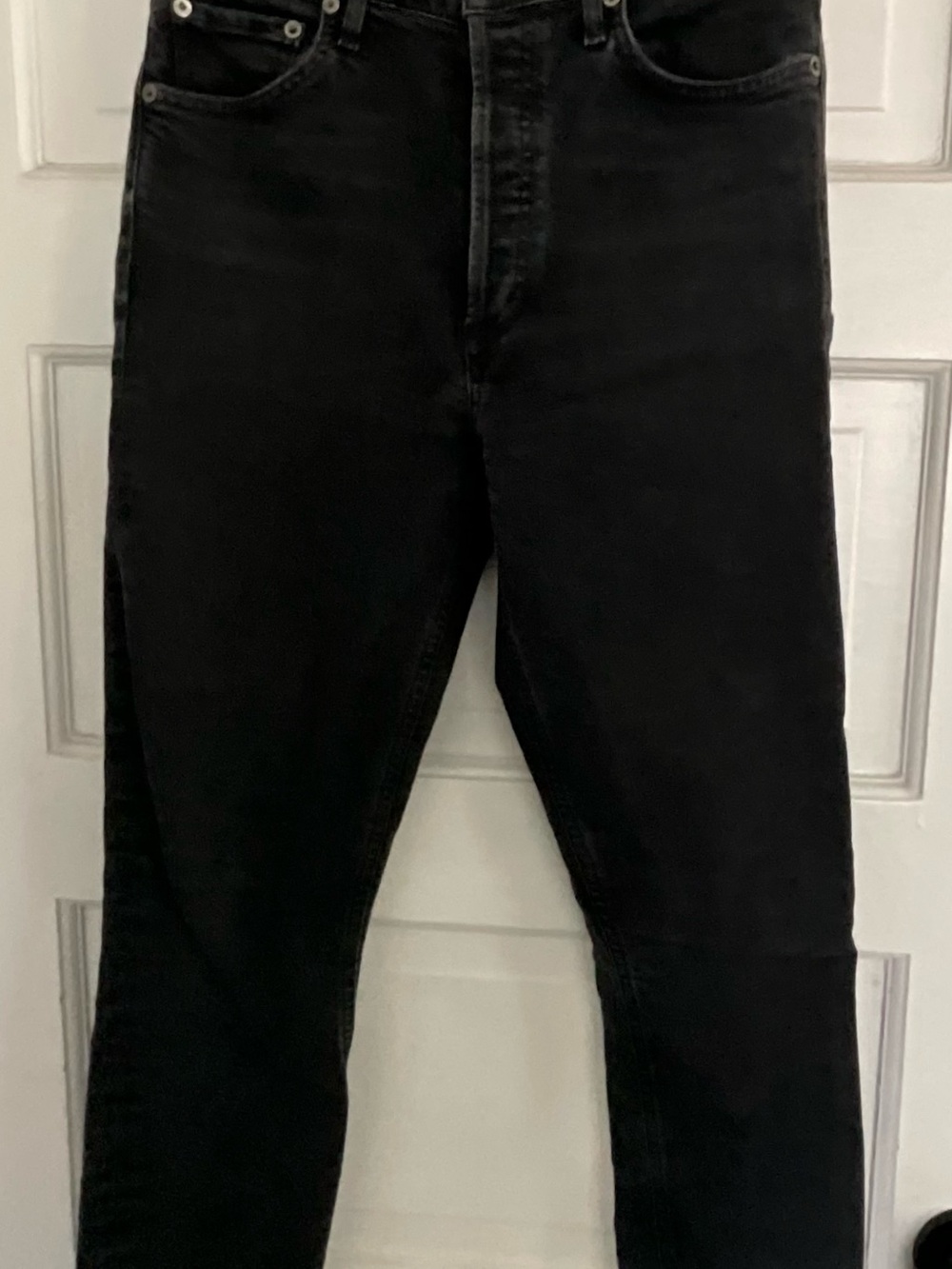 Agolde Slim Straight Black Jeans